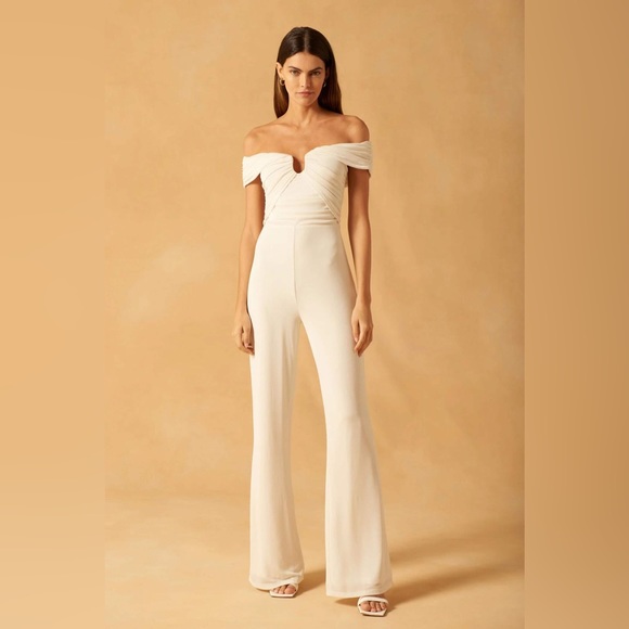 Misha Kara Jersey Off The Shoulder Jumpsuit - Picture 1 of 16